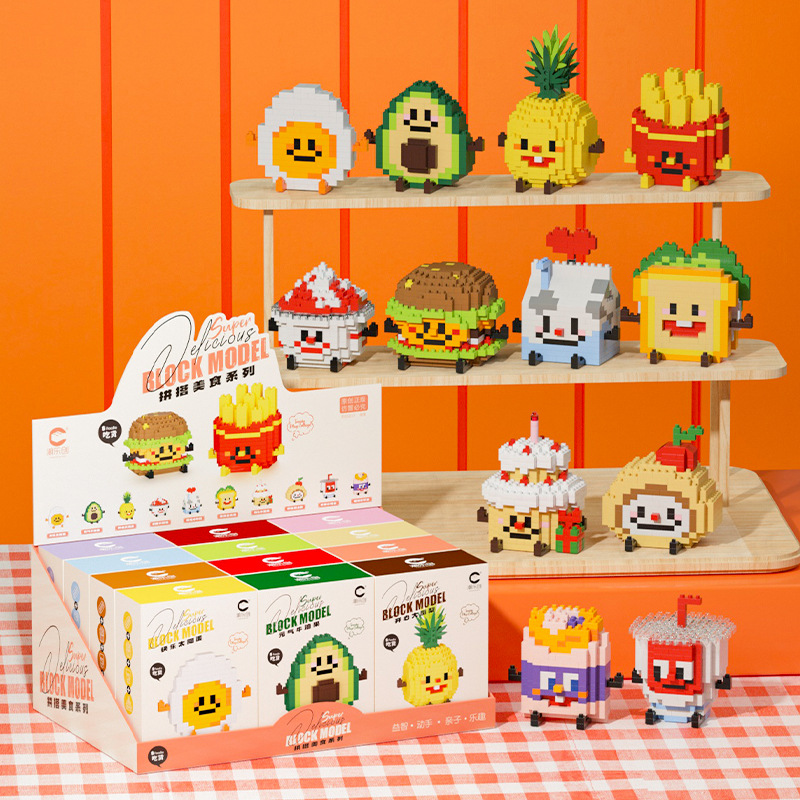 Diy Electronics For Adults - Lustige Mikropartikel-Bausteine „Happy Eat and Play“-Serie,