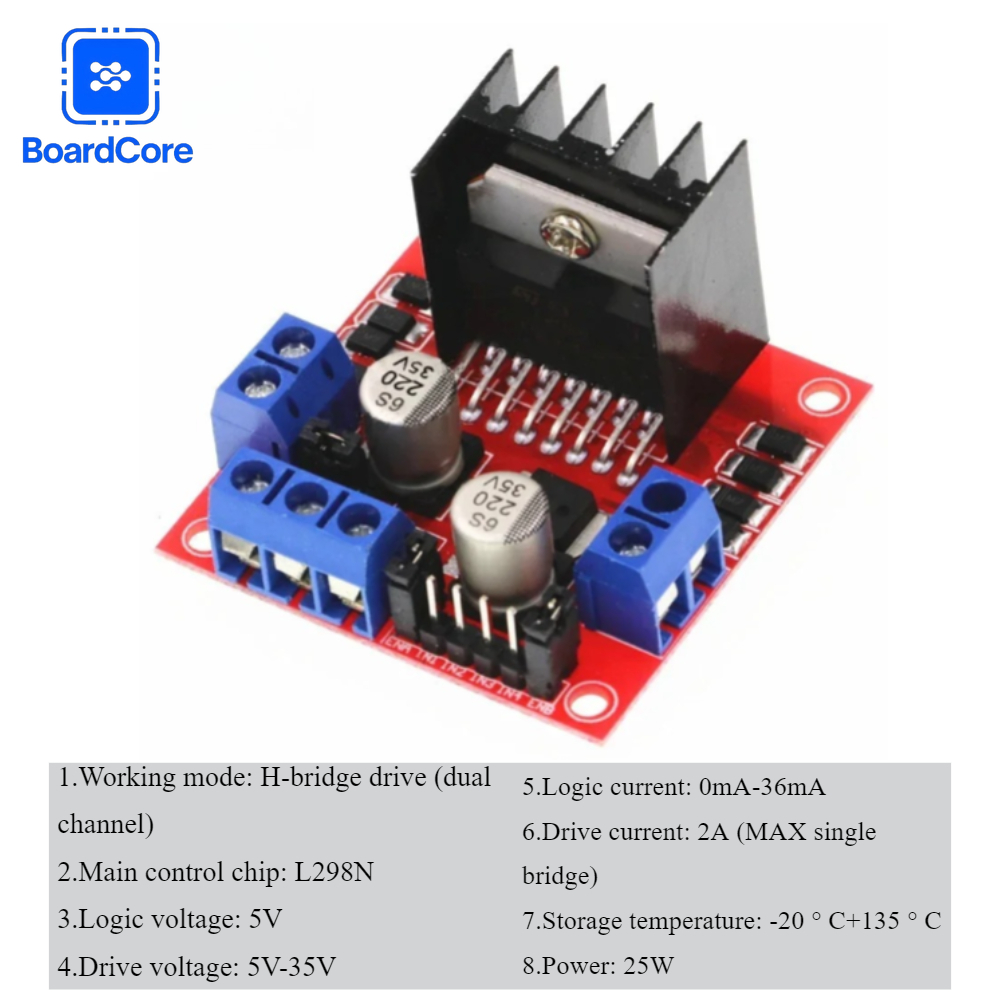 L298N Motor Driver - 1 Stück L298N Motortreiber-Modul Dual H-Brücke