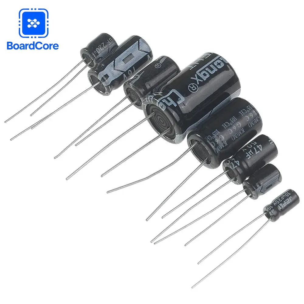 Hobby Diy Electronics Kit - 25 Werte 125-teiliges Elektrolytkondensator-Set 1μF-2200μF 16V